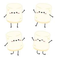 marshmallow cartone animato. marshmallow personaggio design. marshmallow vettore. vettore