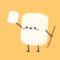 marshmallow cartone animato. marshmallow personaggio design. marshmallow vettore. vettore