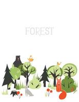 inverno foresta con animali illustrazione vettore