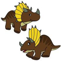triceratopo per colorazione libro vettore immaginare