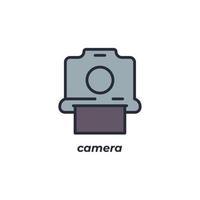 vettore cartello telecamera simbolo è isolato su un' bianca sfondo. icona colore modificabile.