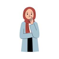 donna musulmana confusa vettore