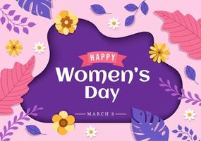 internazionale Da donna giorno su marzo 8 illustrazione per celebrare il realizzazioni di donne nel piatto cartone animato mano disegnato atterraggio pagina modelli