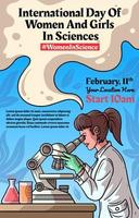 internazionale giorno di donne e ragazze nel scienze manifesto vettore