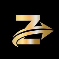 lettera z finanziario logo modello con marketing crescita freccia vettore