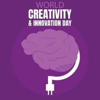 illustrazione vettore grafico di cervello con elettrico fili, Perfetto per internazionale giorno, mondo creatività e innovazione giorno, celebrare, saluto carta, eccetera.