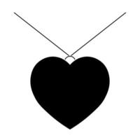 semplice illustrazione del ciondolo, icona catenella per st. San Valentino vettore