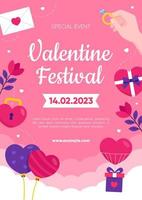 San Valentino giorno Festival celebrazione manifesto vettore