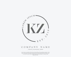 iniziale lettera kz femminile logo bellezza monogramma e elegante logo disegno, grafia logo di iniziale firma, nozze, moda, floreale e botanico con creativo modello vettore