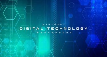 digitale tecnologia bandiera blu verde sfondo concetto, informatica tecnologia leggero effetto, astratto tecnologia, innovazione futuro dati, Internet Rete, ai grande dati, Linee puntini connessione, illustrazione vettore