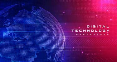 astratto digitale tecnologia globale futuristico blu rosa sfondo, informatica scienza tecnologia, innovazione comunicazione futuro, ai grande dati, Internet Rete connessione, nube hi-tech illustrazione vettore