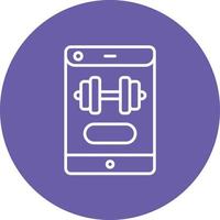 Palestra App linea cerchio sfondo icona vettore