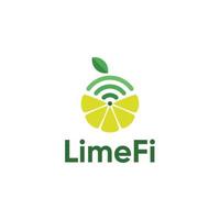 lime con Wi-Fi tecnologia logo design modello vettore