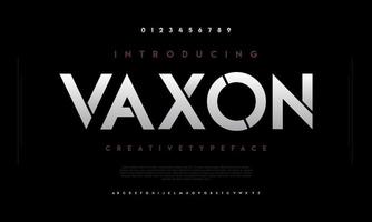 vaxon alfabeto urbano font. digitale futuristico tecnologia logo il branding carattere tipografico vettore