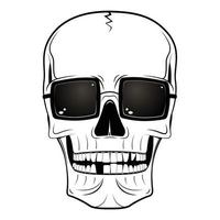 cranio indossare occhiali da sole - divertente disegno vettore