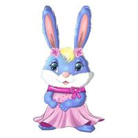 cartone animato coniglio, lepre ragazza nel vestire, Principessa. carino infantile carattere, Pasqua, molla, simbolo di 2023 Cinese nuovo vettore