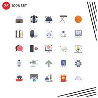 universale icona simboli gruppo di 25 moderno piatto colori di bambino ferro sport casa punto modificabile vettore design elementi