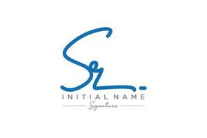 iniziale sr firma logo modello vettore. mano disegnato calligrafia lettering vettore illustrazione.