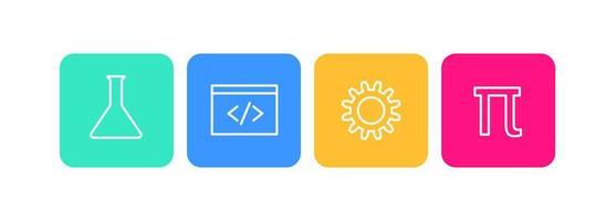 scienza tecnologia ingegneria e matematica stelo icone per formazione scolastica e carriere manifesto infografica o grafico elementi vettore