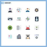 16 creativo icone moderno segni e simboli di stampante ufficio torta grafico SEO gestione modificabile imballare di creativo vettore design elementi