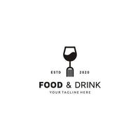 cibo e bevanda semplice piatto logo design vettore illustrazione icona elemento