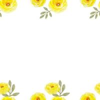 giallo fiori decorativo senza soluzione di continuità modello telaio acquerello ranuncoli vettore