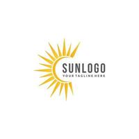 sole brillare luminosa logo design vettore