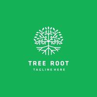 cerchio albero minimalista logo isolato su un' verde sfondo logo design ispirazione vettore