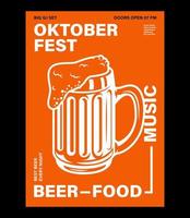 oktoberfest celebrazione manifesto, pretzel, bicchiere di birra e bottiglia con tipografia. vettore vacanza aviatore modello per tradizionale Tedesco birra Festival.