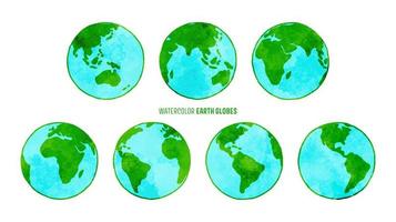 vettore acquerello terra globi illustrazione