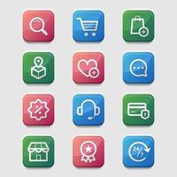 e-commerce pulsante icona vettore