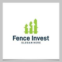 ispirazione logo design recinto con crescere freccia o investimento finanza logo. premio vettore