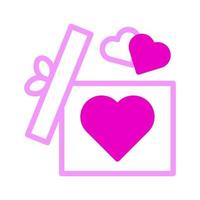 regalo icona dualtone rosa stile San Valentino vettore illustrazione Perfetto.