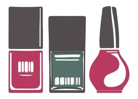 manicure e pedicure kit con chiodo lucidi impostato vettore