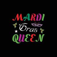 mardi gras Regina maglietta design vettore