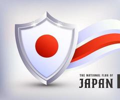 Giappone metallo scudo bandiera vettore design. Giappone bandiera scudo design modello. Giappone indipendente giorno nazionale bandiera design.
