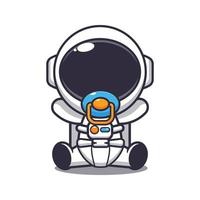 carino bambino astronauta cartone animato vettore illustrazione. vettore cartone animato illustrazione adatto per manifesto, opuscolo, ragnatela, mascotte, etichetta, logo e icona.