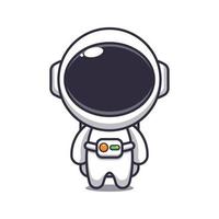 carino astronauta portafortuna cartone animato vettore illustrazione. vettore cartone animato illustrazione adatto per manifesto, opuscolo, ragnatela, mascotte, etichetta, logo e icona.