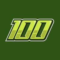 da corsa numero 100 logo design vettore