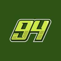 da corsa numero 94 logo design vettore