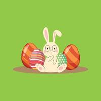 cartone animato coniglietto venire su a partire dal un Pasqua uovo gratuito vettore