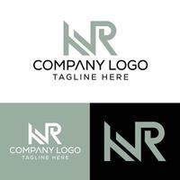 iniziale lettera nr logo design monogramma creativo moderno cartello simbolo icona vettore