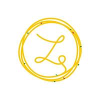 iniziale z cerchio spaghetto logo vettore