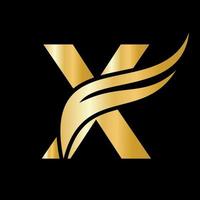 lettera X ala logo per trasporto, trasporto, mezzi di trasporto logotipo vettore modello