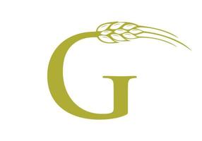 lettera g agricoltura logo azienda agricola vettore