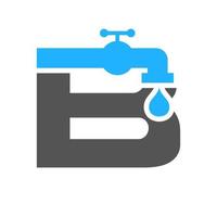 lettera B idraulico logo design. piombatura acqua modello vettore