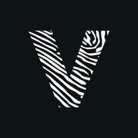 iniziale v zebra struttura logo vettore
