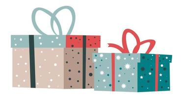 regali e i regali nel scatole per natale e nuovo anno vettore