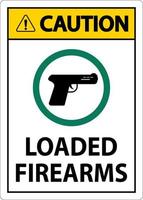 pistola proprietario cartello attenzione, caricato armi da fuoco vettore