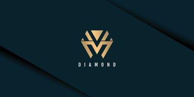 diamante logo con iniziale lettera m concetto design vettore icona illustrazione